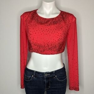 ✨3/$15 Studio 17 red gemstone prom dress top 8